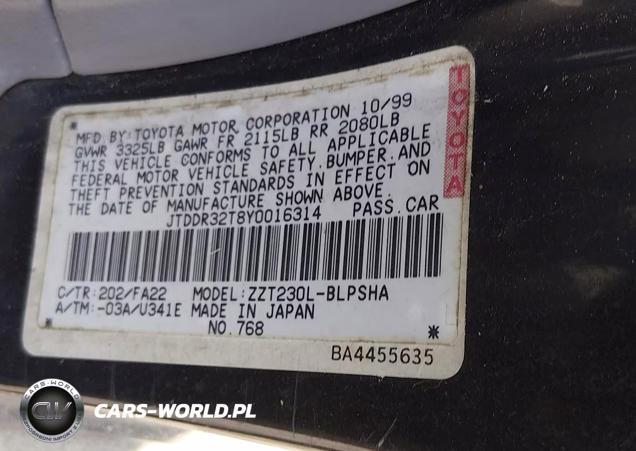 2000 Toyota Celica Gt VIN:JTDDR32T8Y0016314 - 9