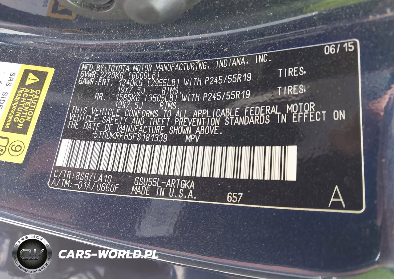 2015 Toyota Highlander Limited Platinum V6 VIN:5TDDKRFH5FS181339 - 9
