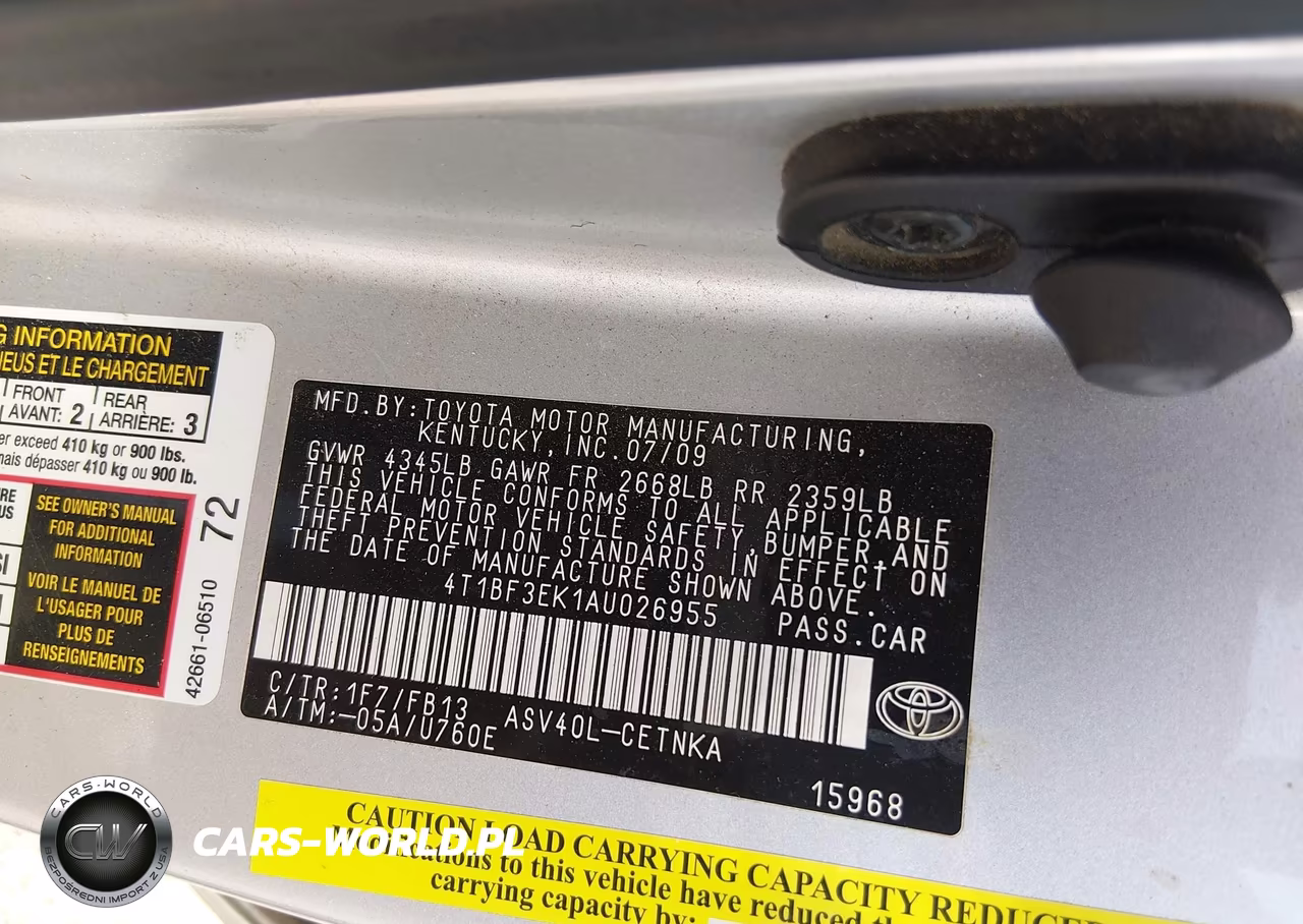 2010 Toyota Camry Le VIN:4T1BF3EK1AU026955 - 9