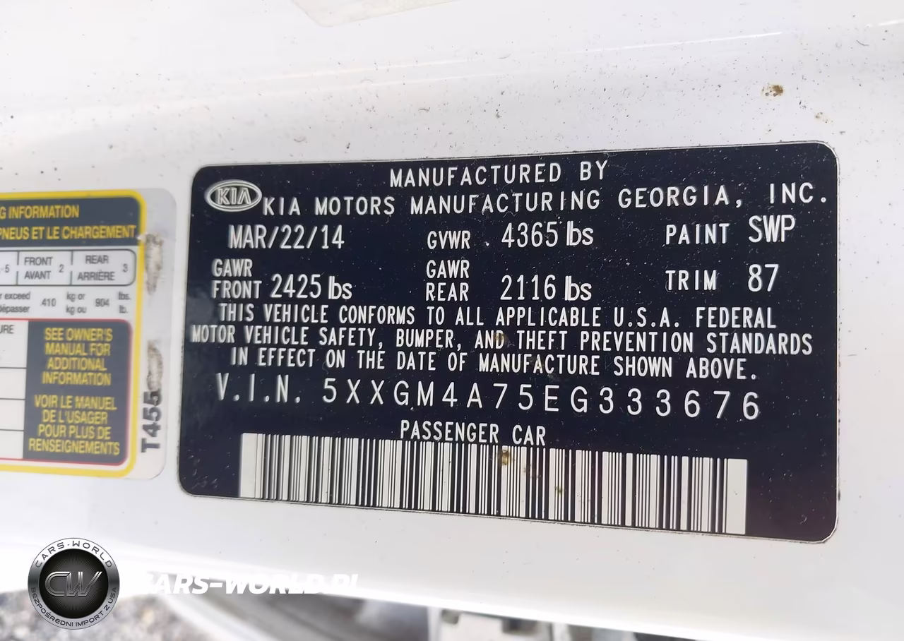 2014 Kia Optima Lx VIN:5XXGM4A75EG333676 - 9