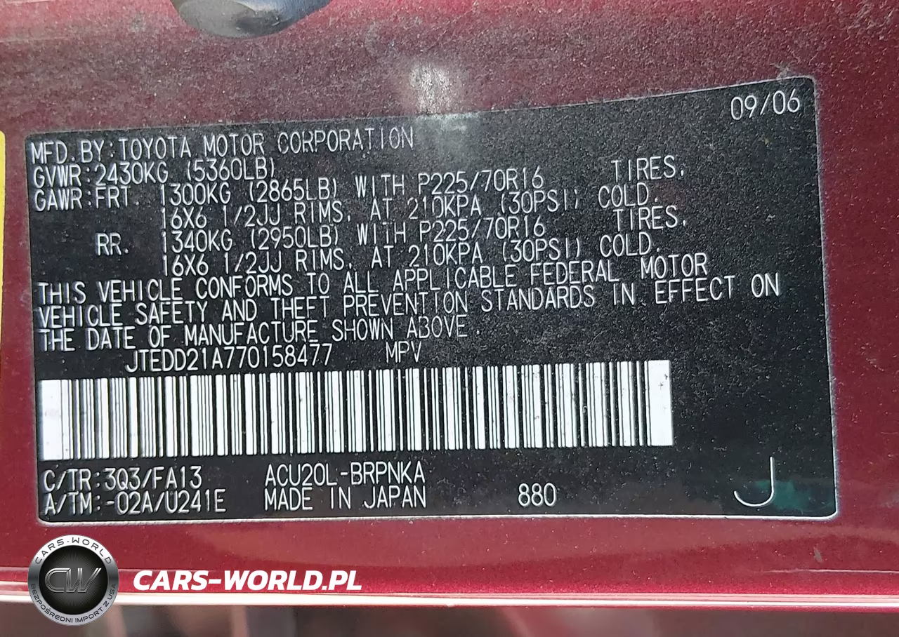 2007 Toyota Highlander VIN:JTEDD21A770158477 - 9
