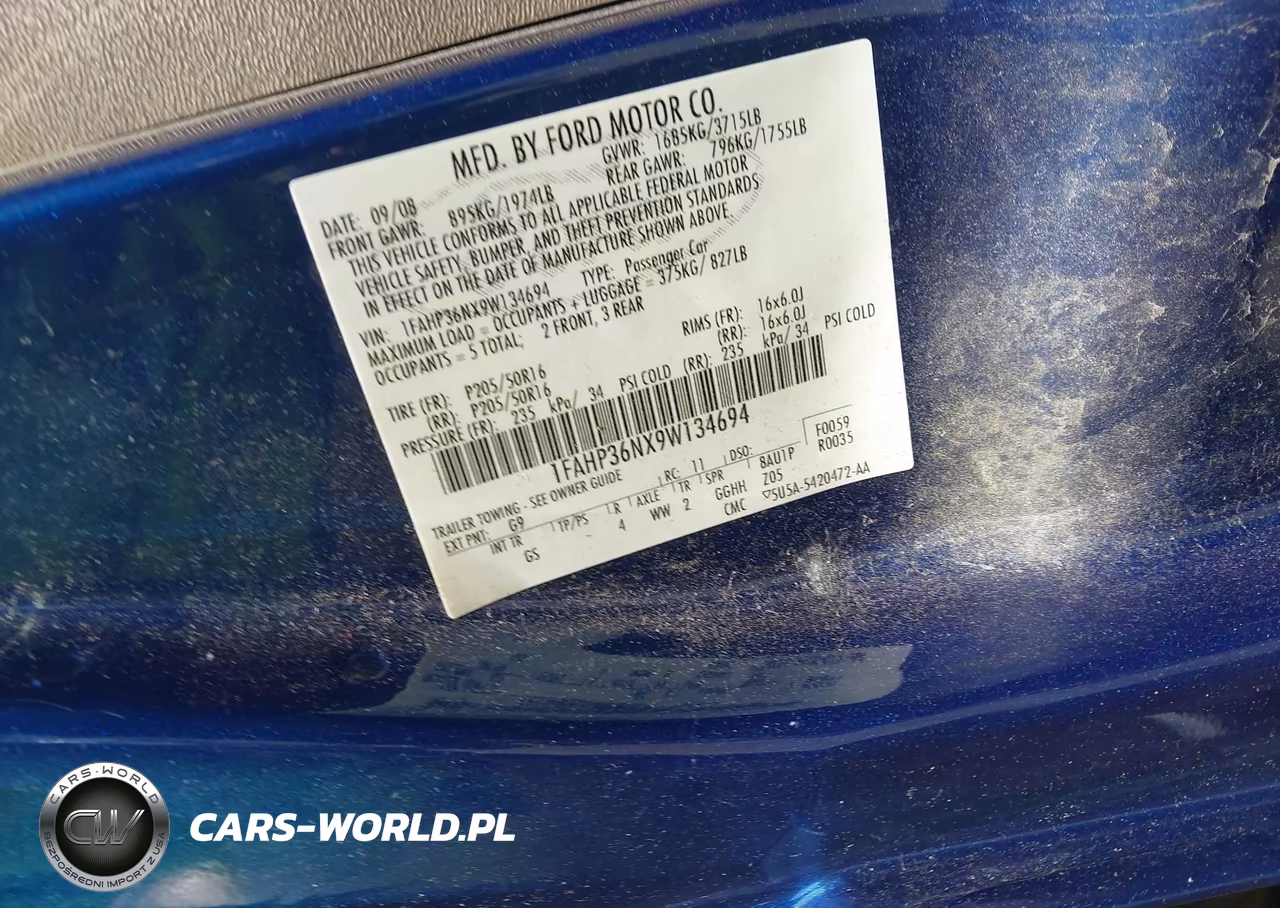 2009 Ford Focus Ses VIN:1FAHP36NX9W134694 - 9