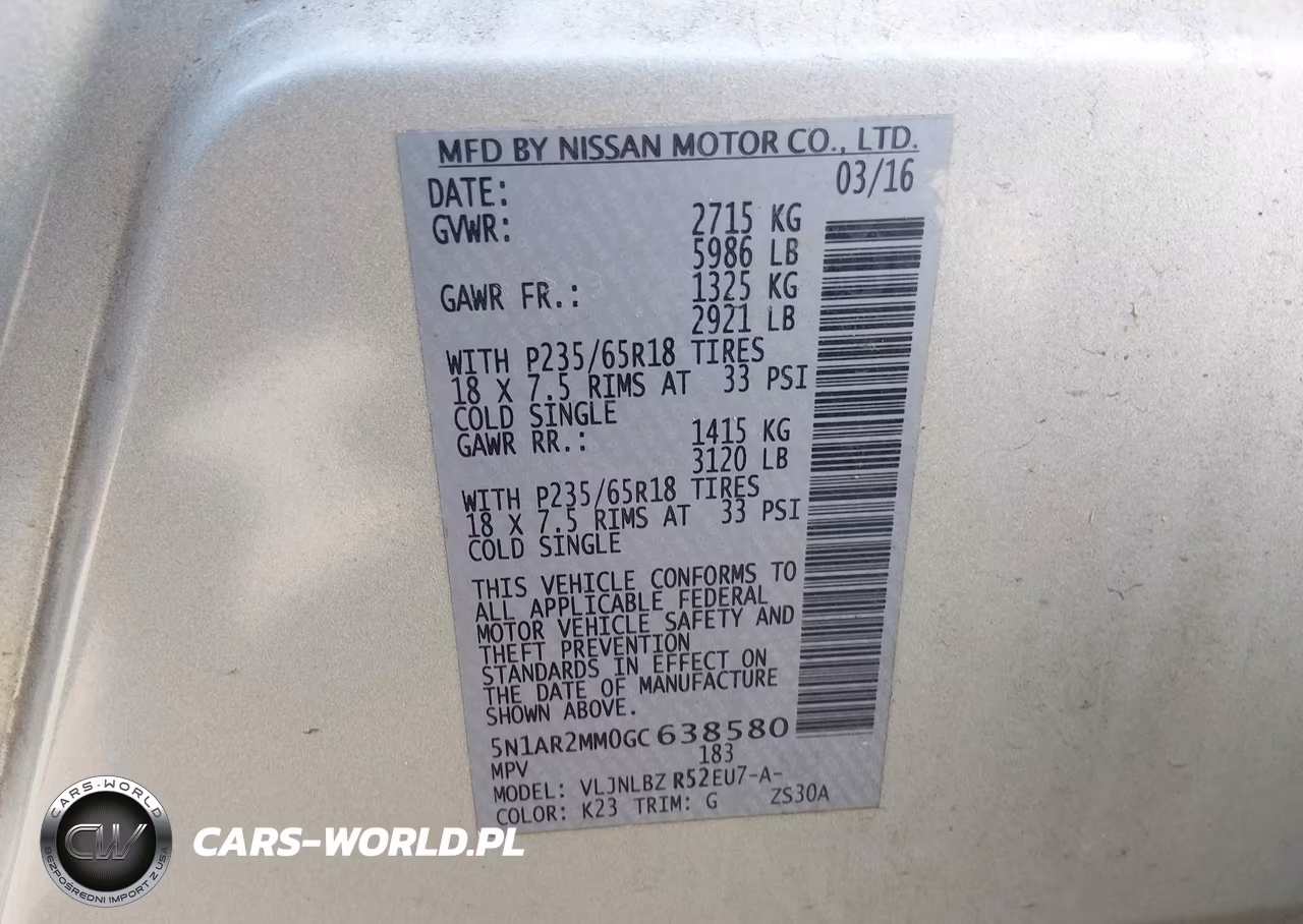 2016 Nissan Pathfinder Platinum-S-Sl-Sv VIN:5N1AR2MM0GC638580 - 9
