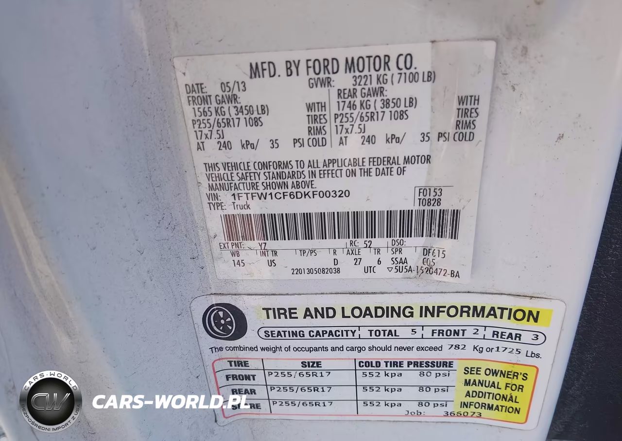 2013 Ford F-150 Xlt VIN:1FTFW1CF6DKF00320 - 9