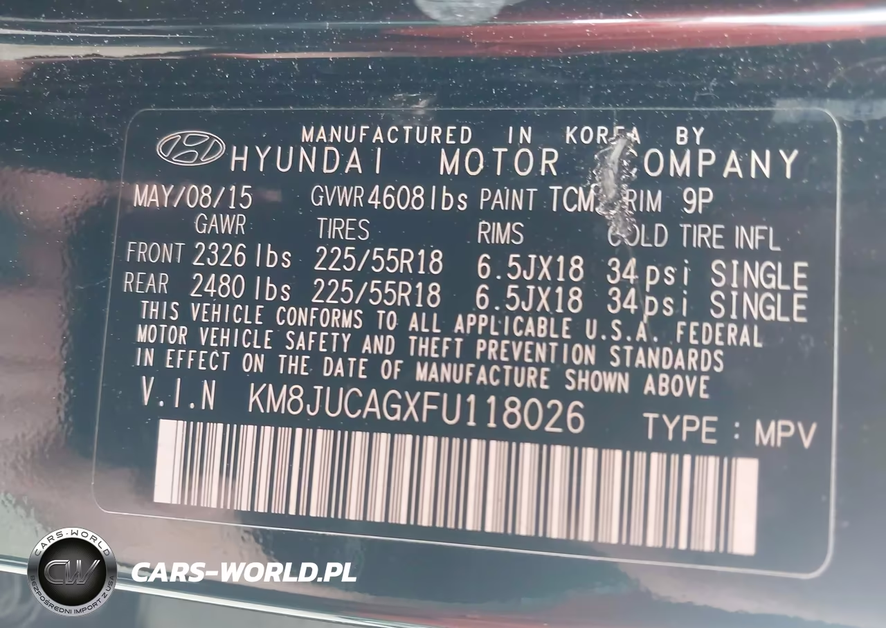 2015 Hyundai Tucson Limited VIN:KM8JUCAGXFU118026 - 9