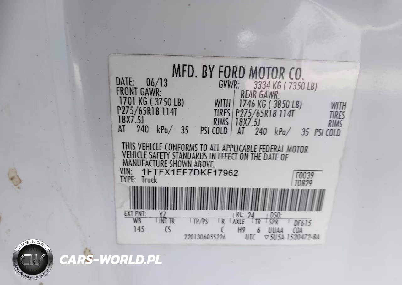 2013 Ford F-150 Stx VIN:1FTFX1EF7DKF17962 - 9