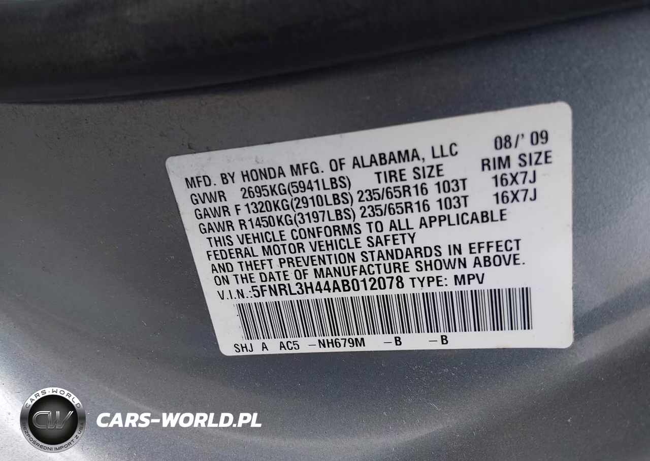 2010 Honda Odyssey Ex VIN:5FNRL3H44AB012078 - 9