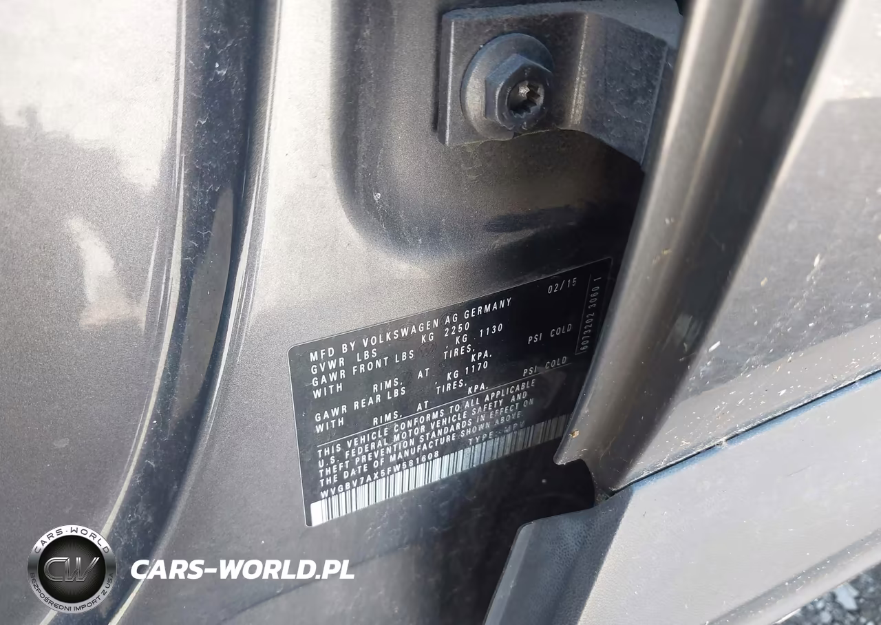 2015 Volkswagen Tiguan S VIN:WVGBV7AX5FW581608 - 9