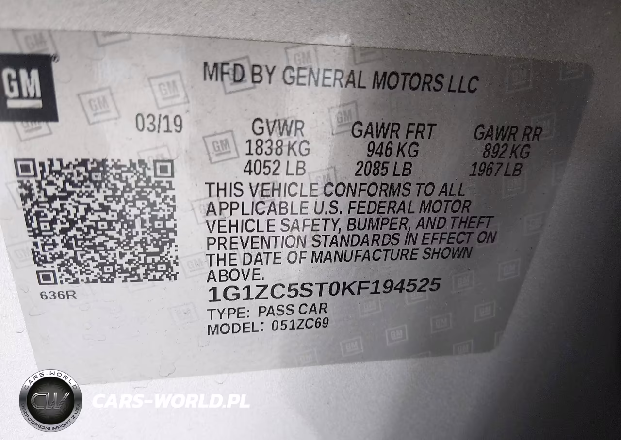 2019 Chevrolet Malibu 1Fl VIN:1G1ZC5ST0KF194525 - 9