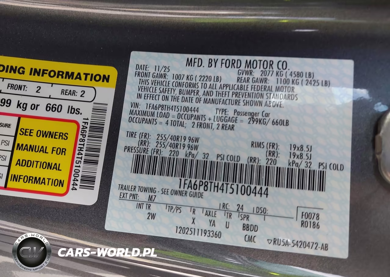 2026 Ford Mustang Ecoboost Fastback VIN:1FA6P8TH4T5100444 - 9