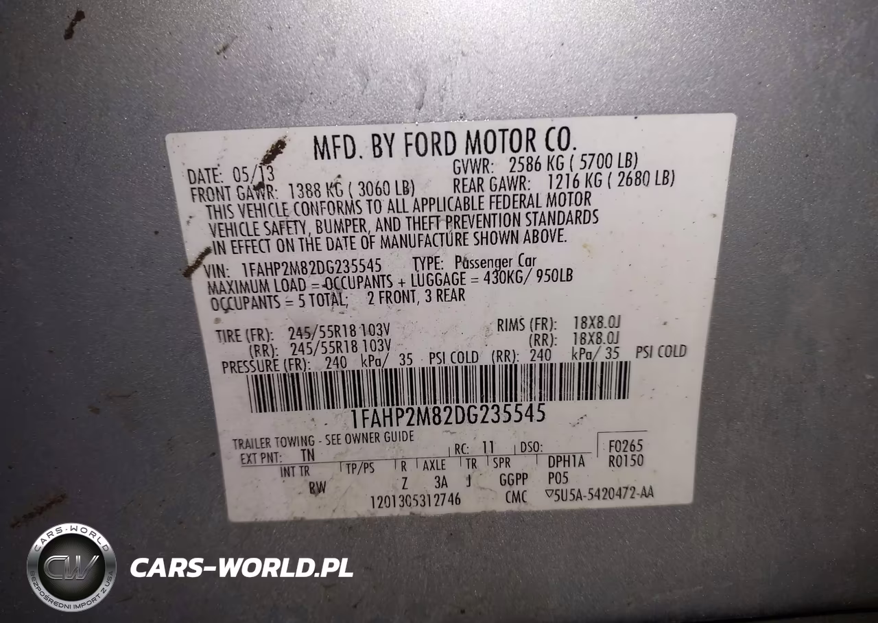 2013 Ford Police Interceptor VIN:1FAHP2M82DG235545 - 9