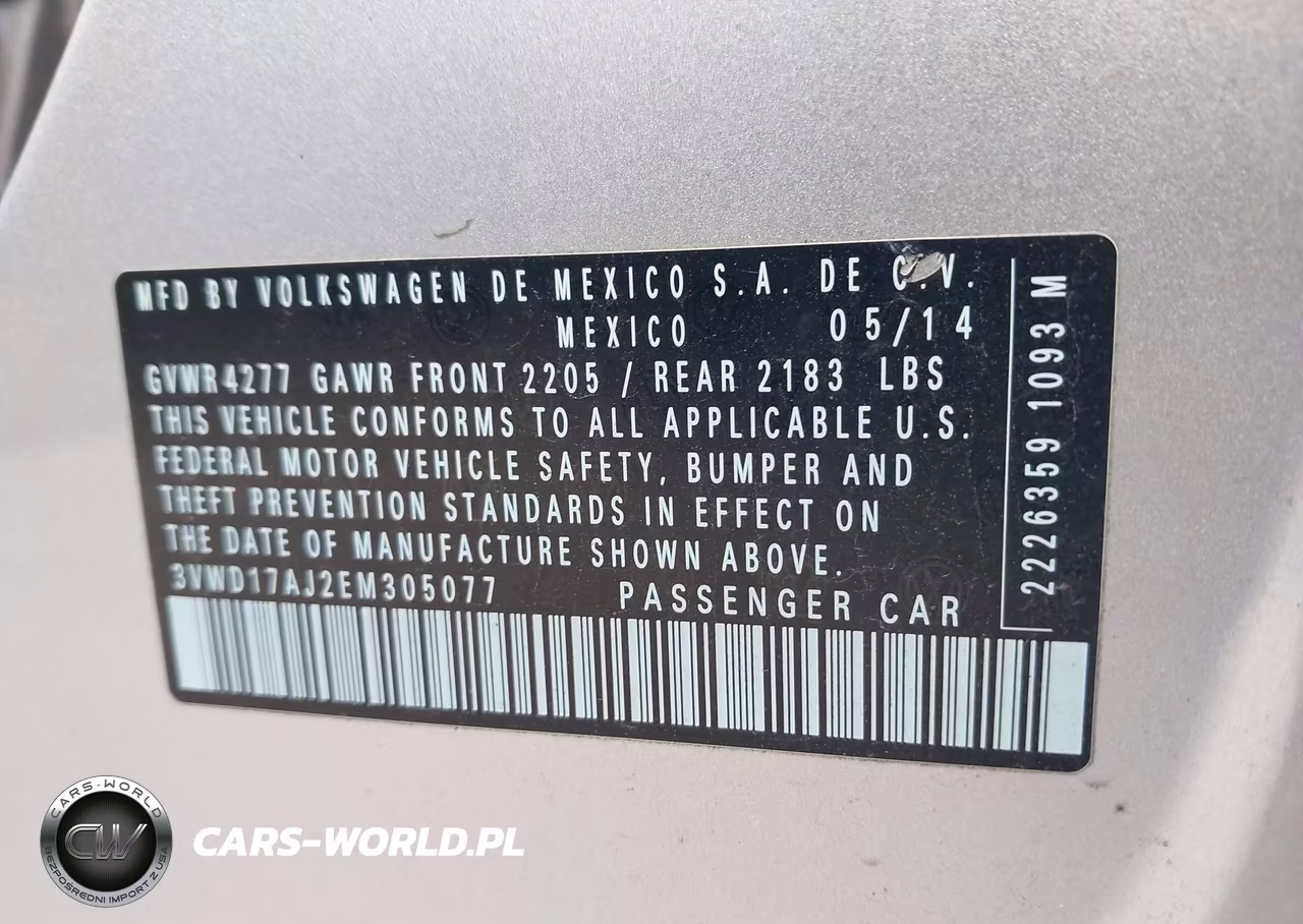 2014 Volkswagen Jetta 1.8T Se VIN:3VWD17AJ2EM305077 - 9