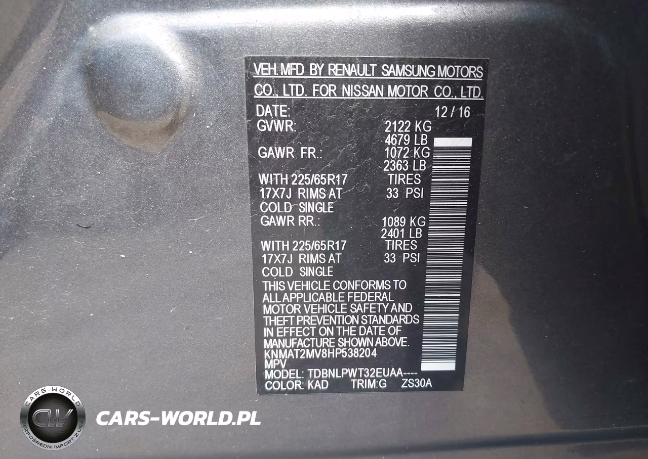 2017 Nissan Rogue S VIN:KNMAT2MV8HP538204 - 9