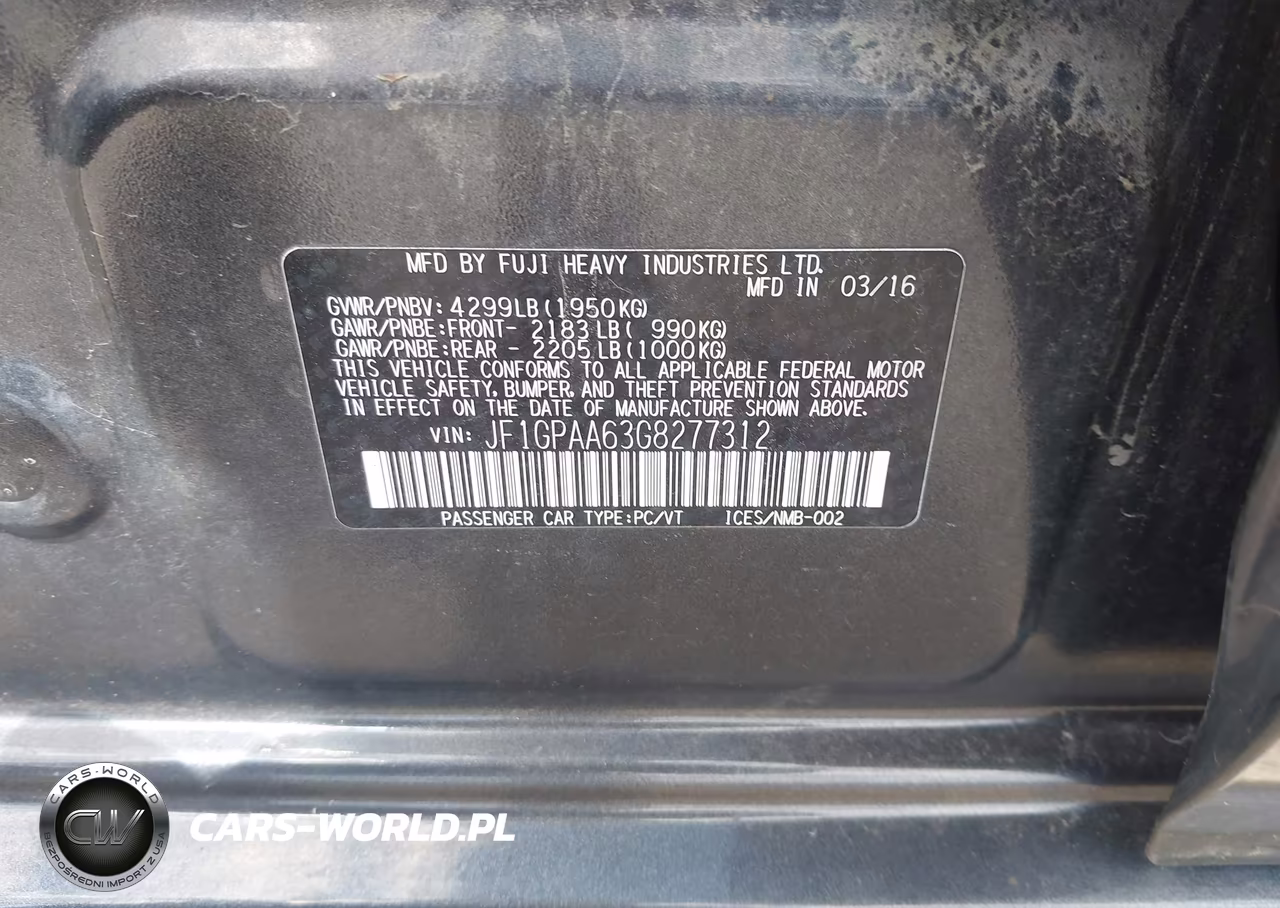 2016 Subaru Impreza 2.0I VIN:JF1GPAA63G8277312 - 9