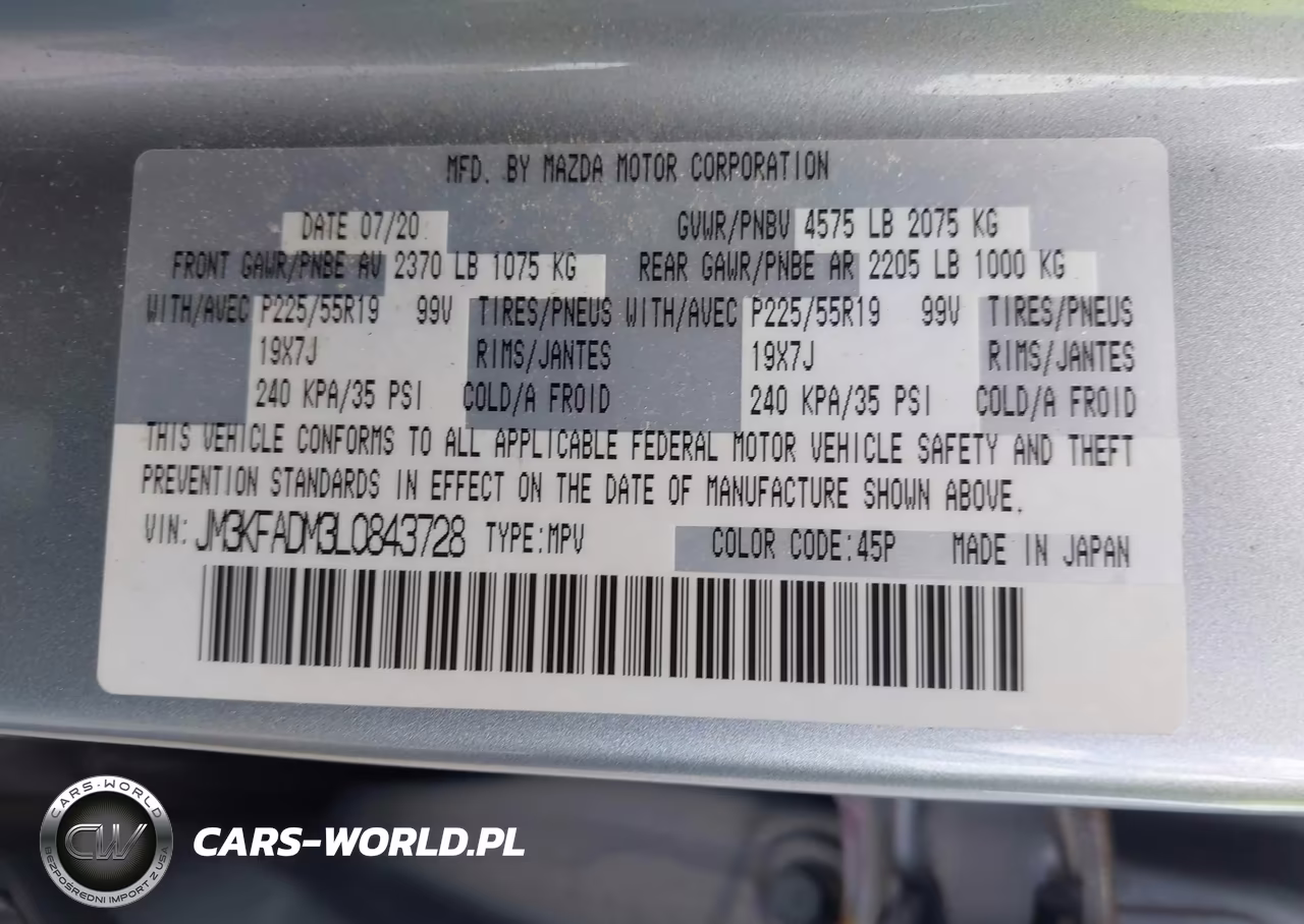 2020 Mazda Cx-5 Grand Touring VIN:JM3KFADM3L0843728 - 9