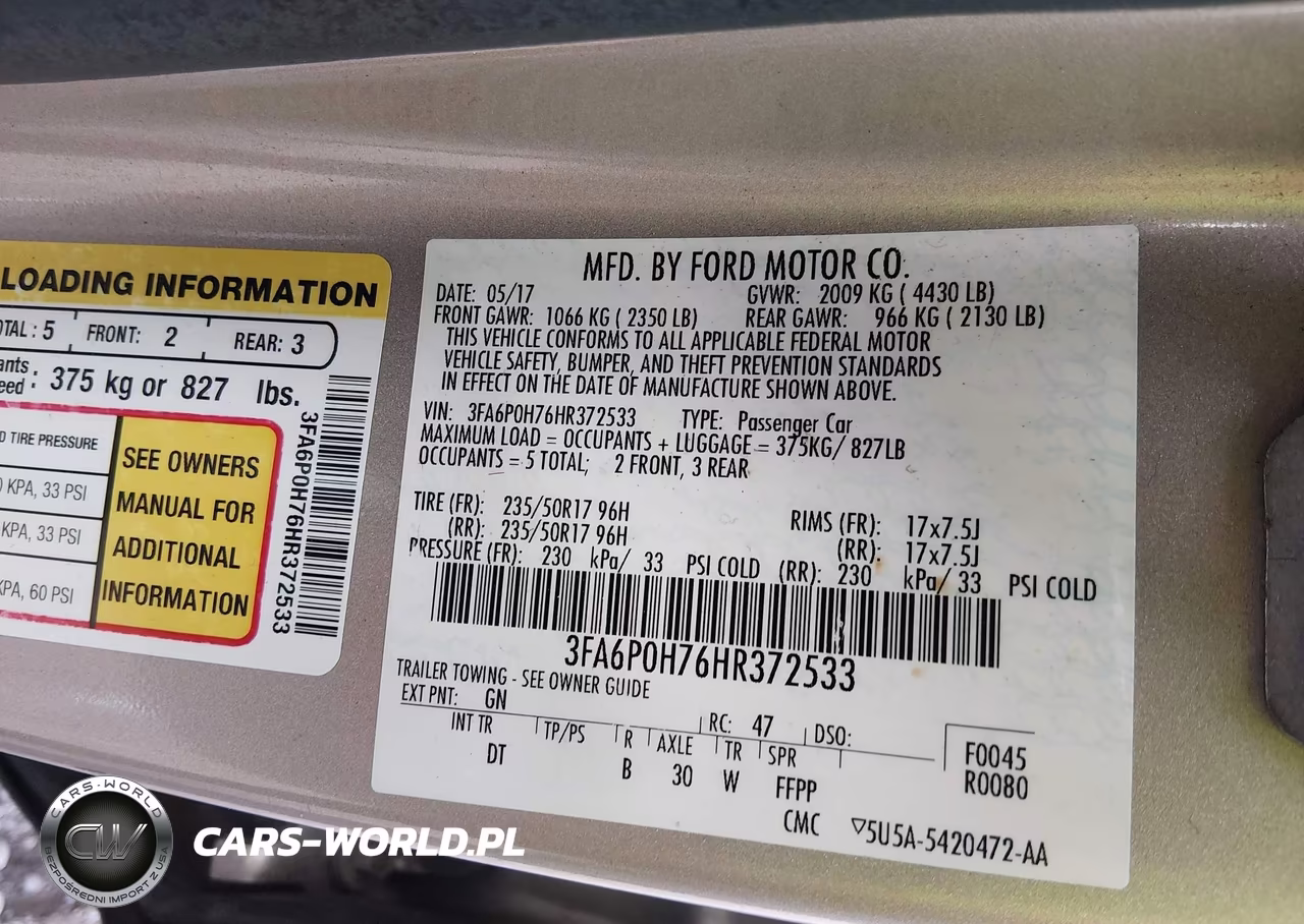 2017 Ford Fusion Se VIN:3FA6P0H76HR372533 - 9
