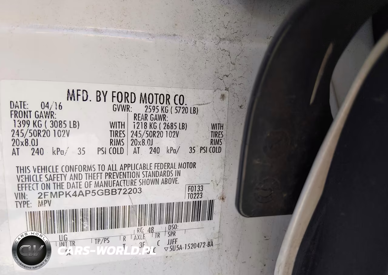 2016 Ford Edge Sport VIN:2FMPK4AP5GBB72203 - 9