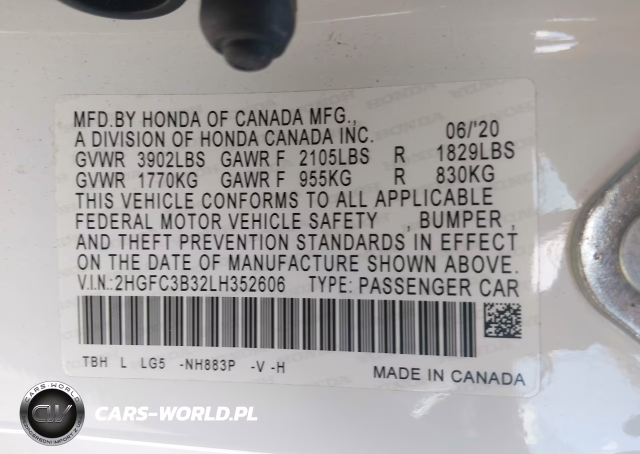 2020 Honda Civic Ex VIN:2HGFC3B32LH352606 - 9