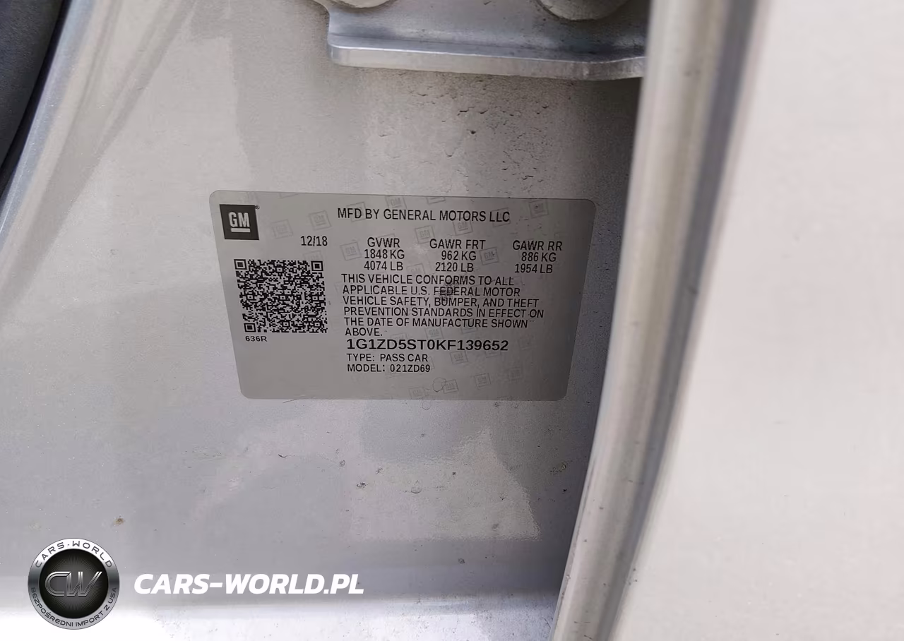 2019 Chevrolet Malibu Lt VIN:1G1ZD5ST0KF139652 - 9