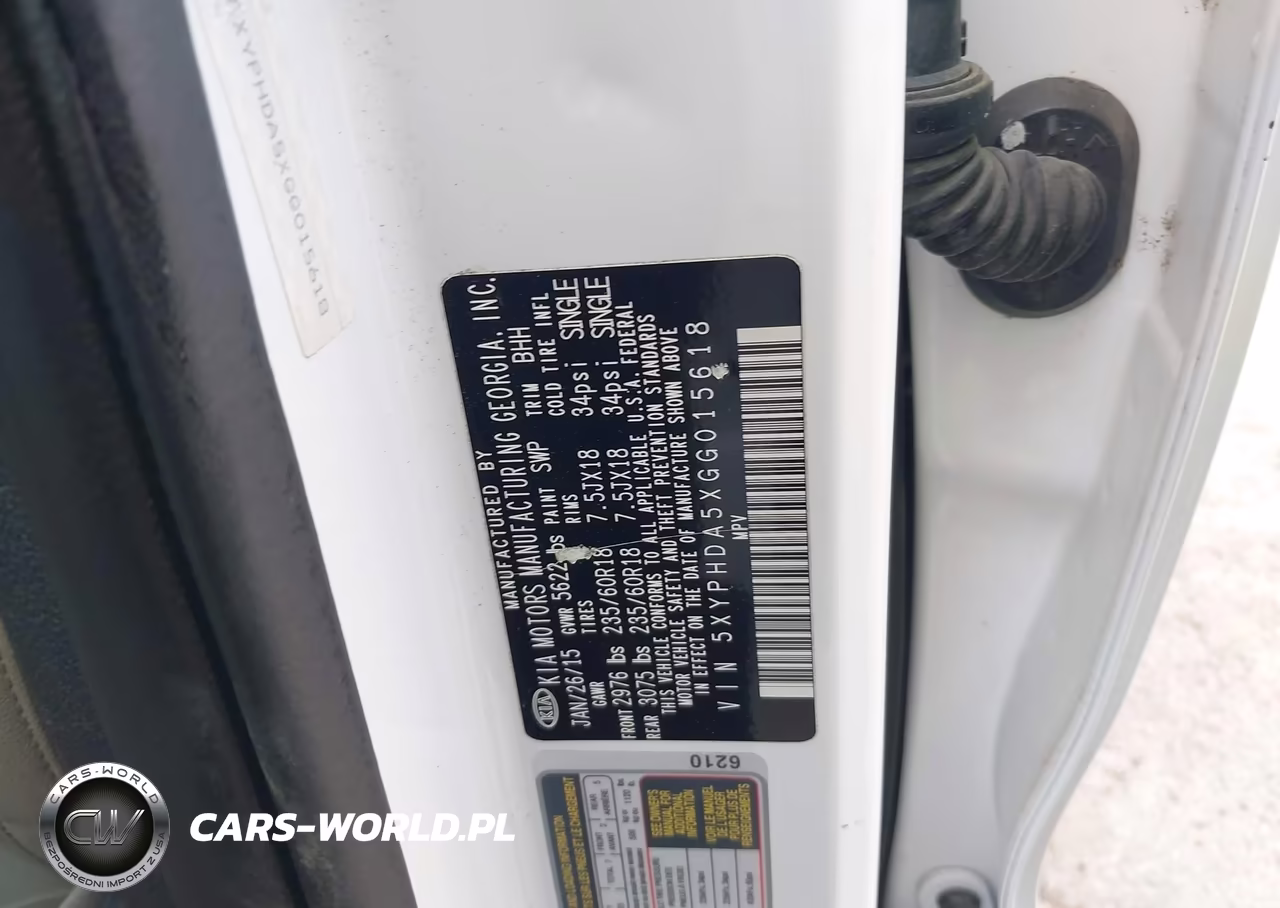 2016 Kia Sorento 3.3L Ex VIN:5XYPHDA5XGG015618 - 9