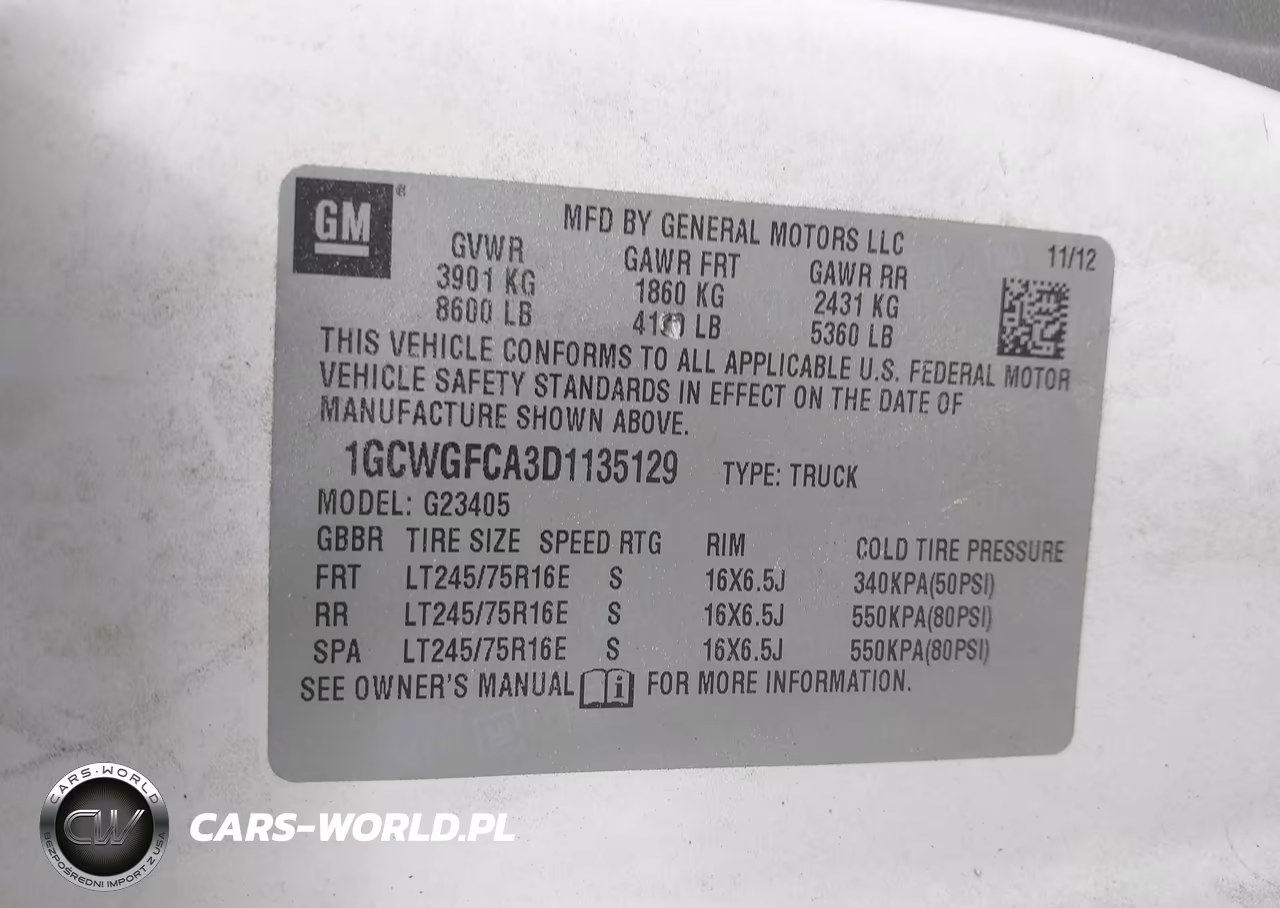 2013 Chevrolet Express 2500 Work Van VIN:1GCWGFCA3D1135129 - 9