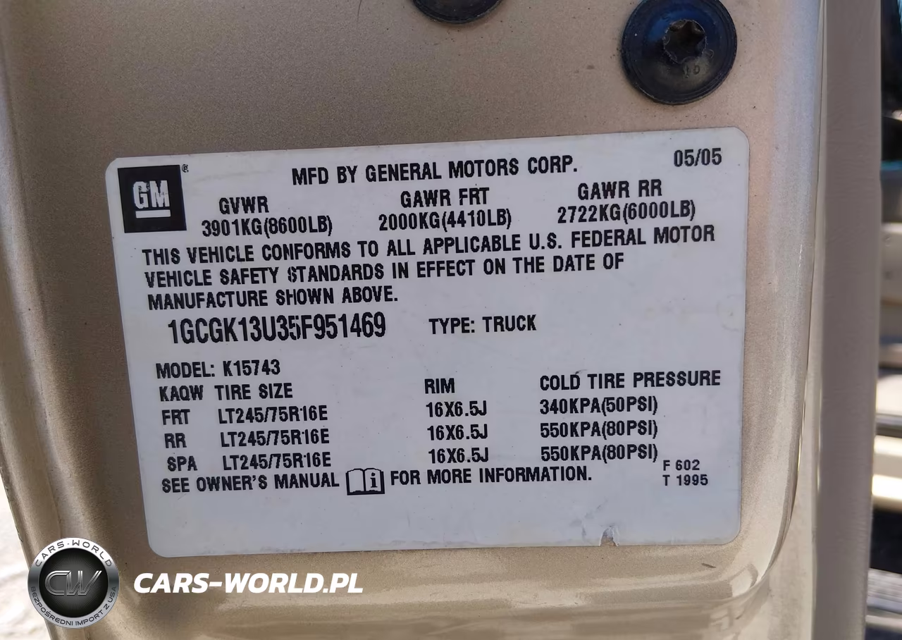 2005 Chevrolet Silverado 1500Hd Ls VIN:1GCGK13U35F951469 - 9