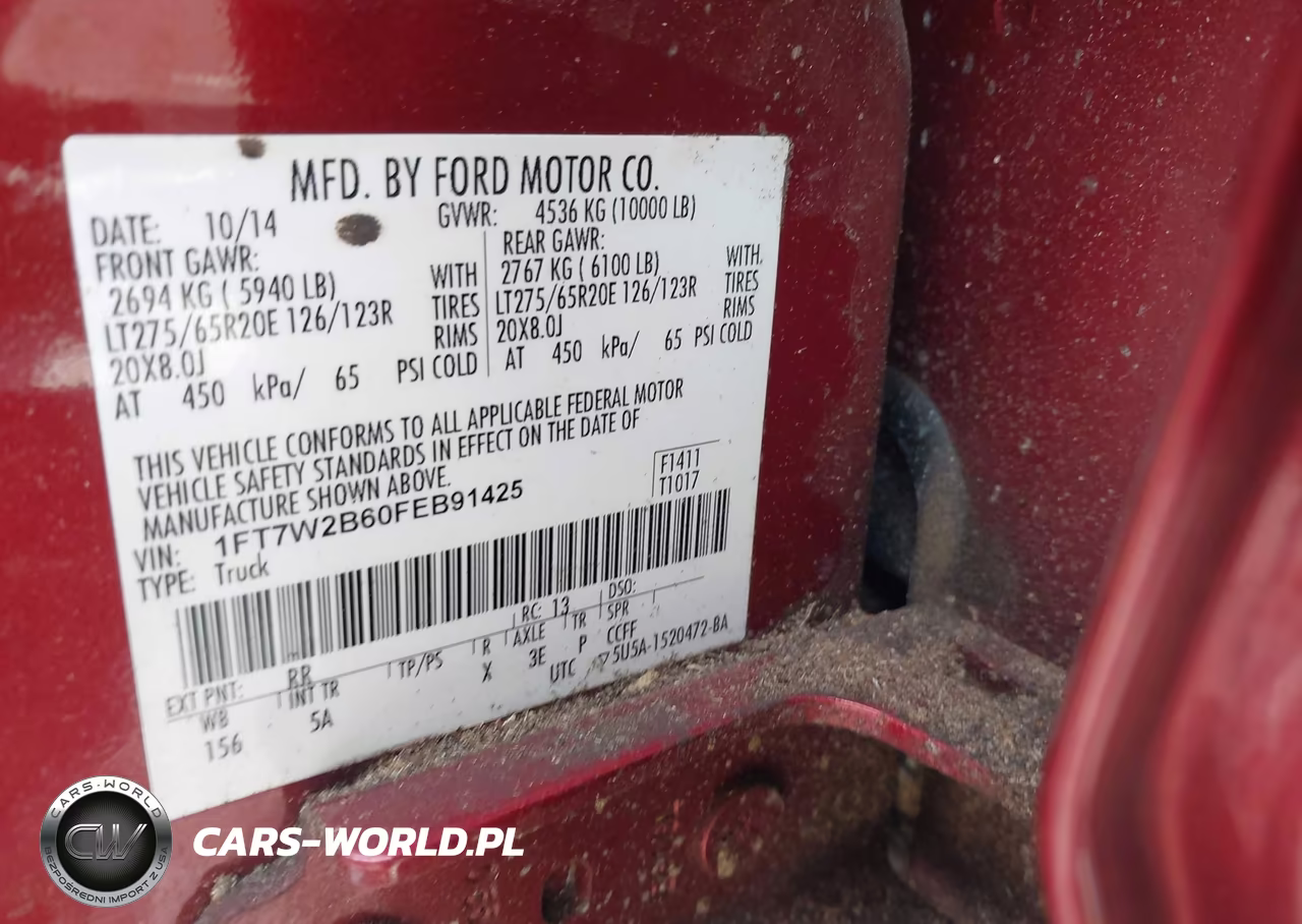 2015 Ford F-250 Lariat VIN:1FT7W2B60FEB91425 - 9