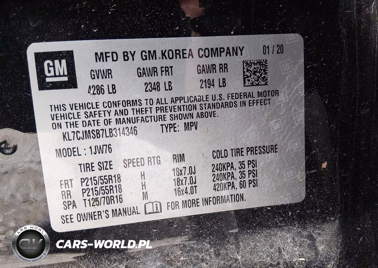 2020 Chevrolet Trax Fwd Premier VIN:KL7CJMSB7LB314346 - 9