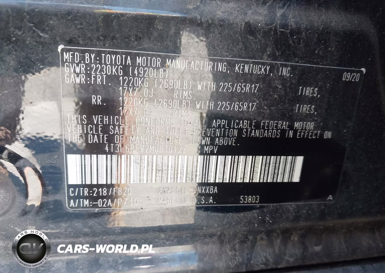 2021 Toyota Rav4 Hybrid Le VIN:4T3L6RFV2MU010422 - 9