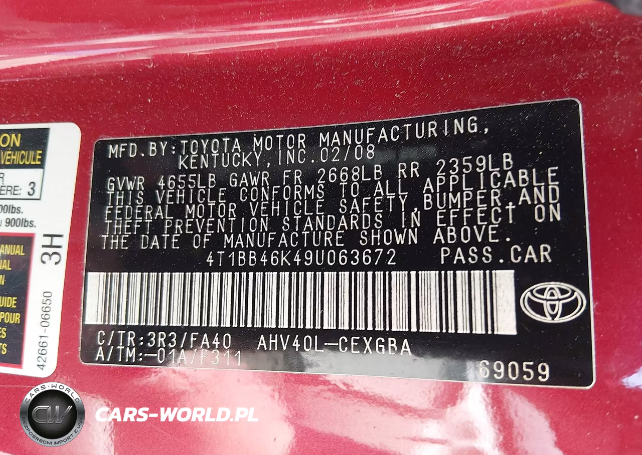 2009 Toyota Camry Hybrid VIN:4T1BB46K49U063672 - 9