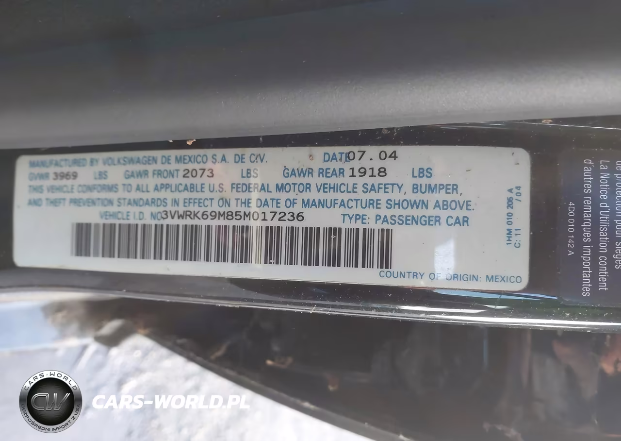 2005 Volkswagen Jetta Gl VIN:3VWRK69M85M017236 - 9