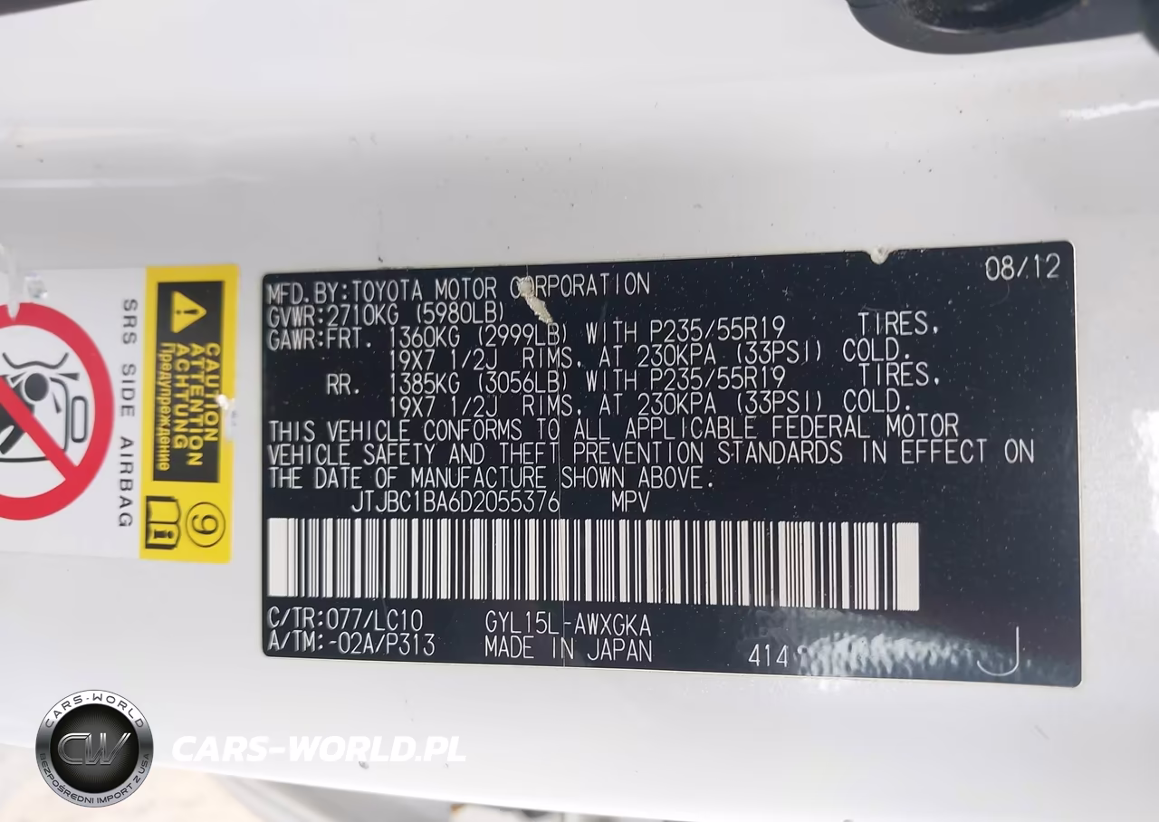 2013 Lexus Rx 450H VIN:JTJBC1BA6D2055376 - 9