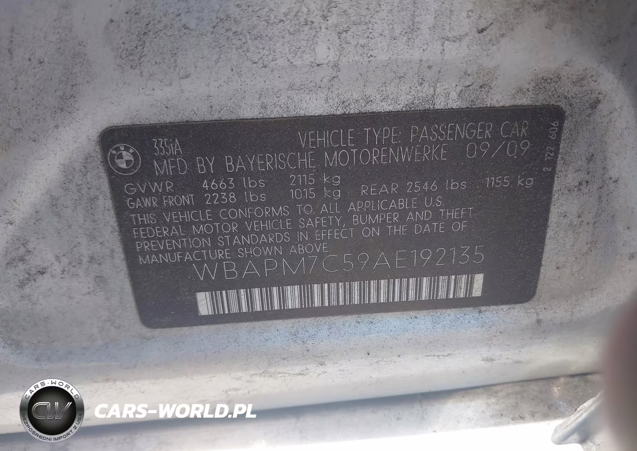 2010 BMW 335I VIN:WBAPM7C59AE192135 - 9