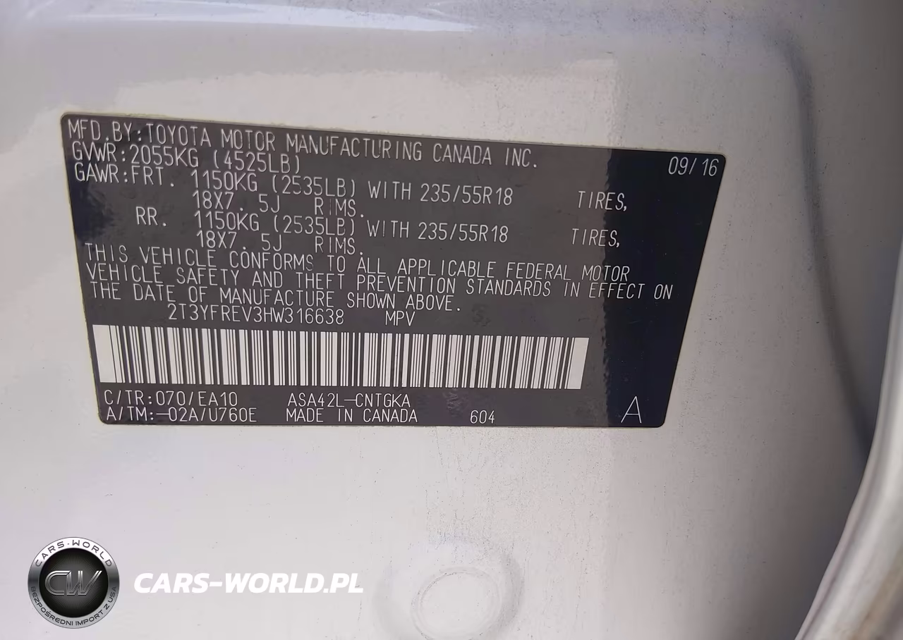 2017 Toyota Rav4 Limited VIN:2T3YFREV3HW316638 - 9