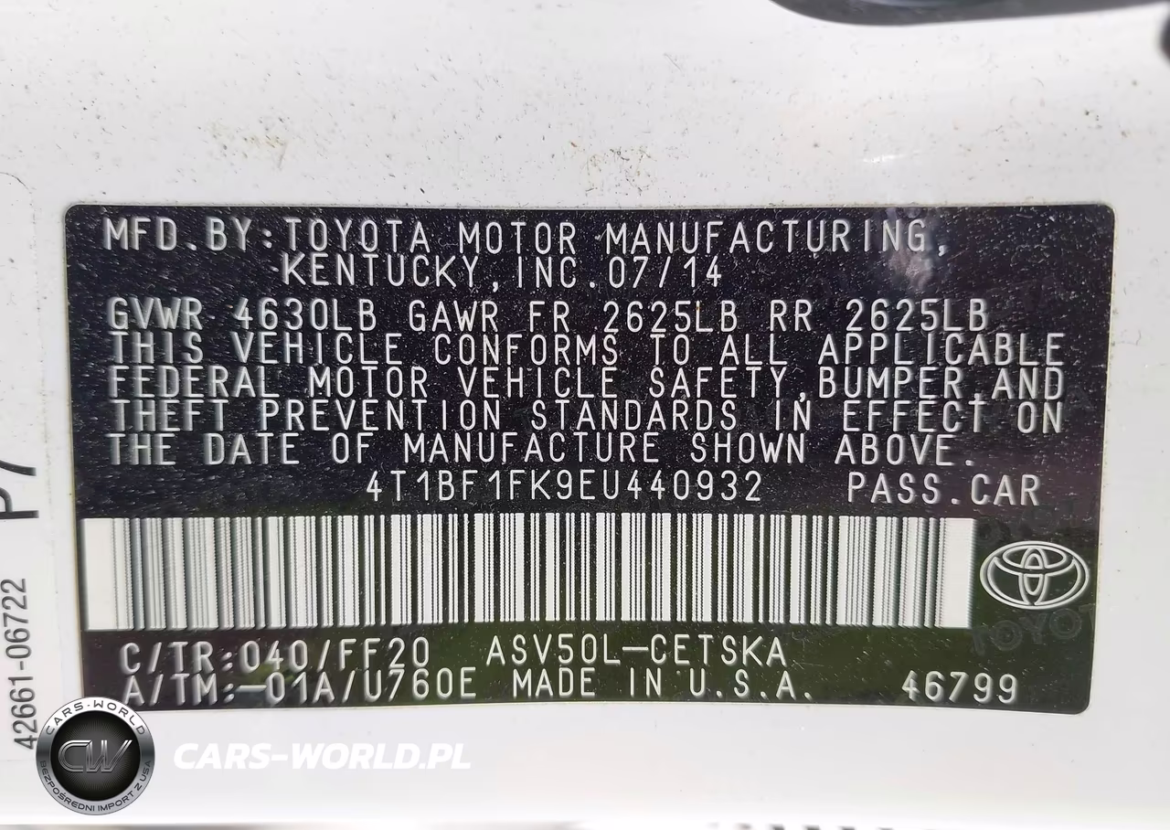 2014 Toyota Camry Se VIN:4T1BF1FK9EU440932 - 9