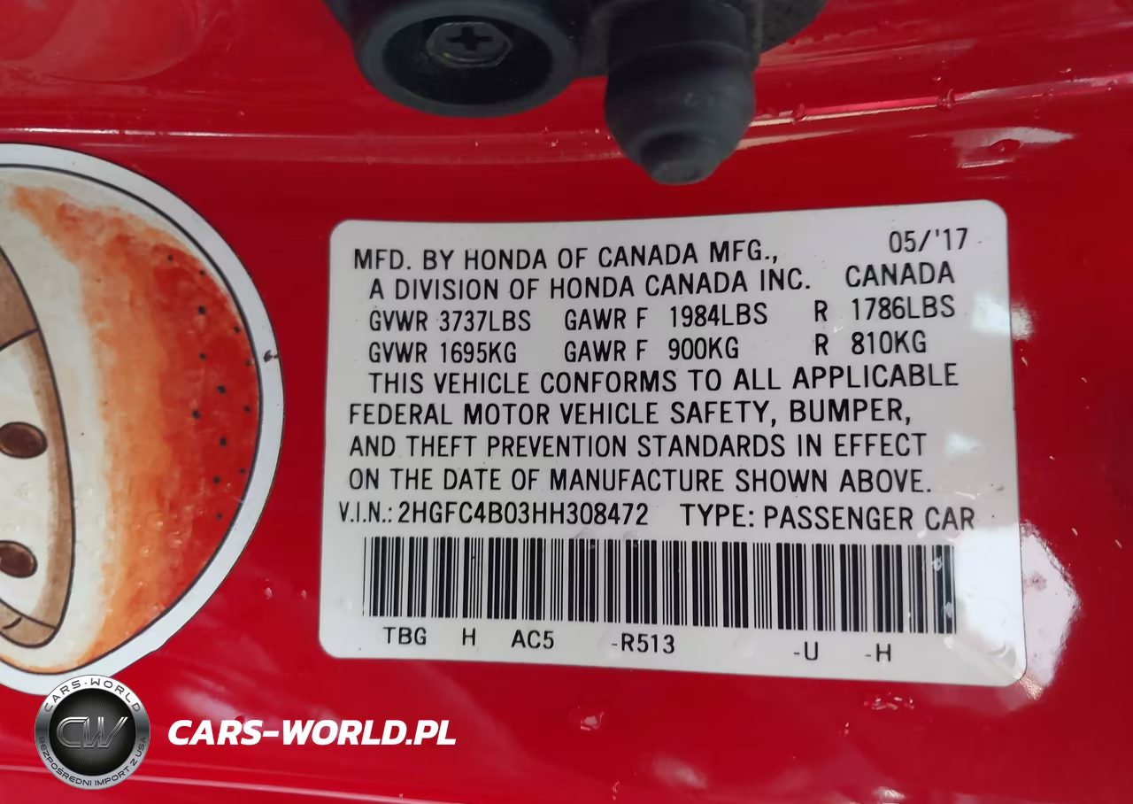 2017 Honda Civic Lx-P VIN:2HGFC4B03HH308472 - 9