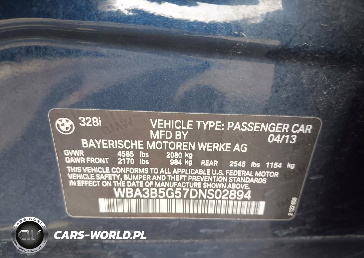 2013 BMW 328I xDrive VIN:WBA3B5G57DNS02894 - 9