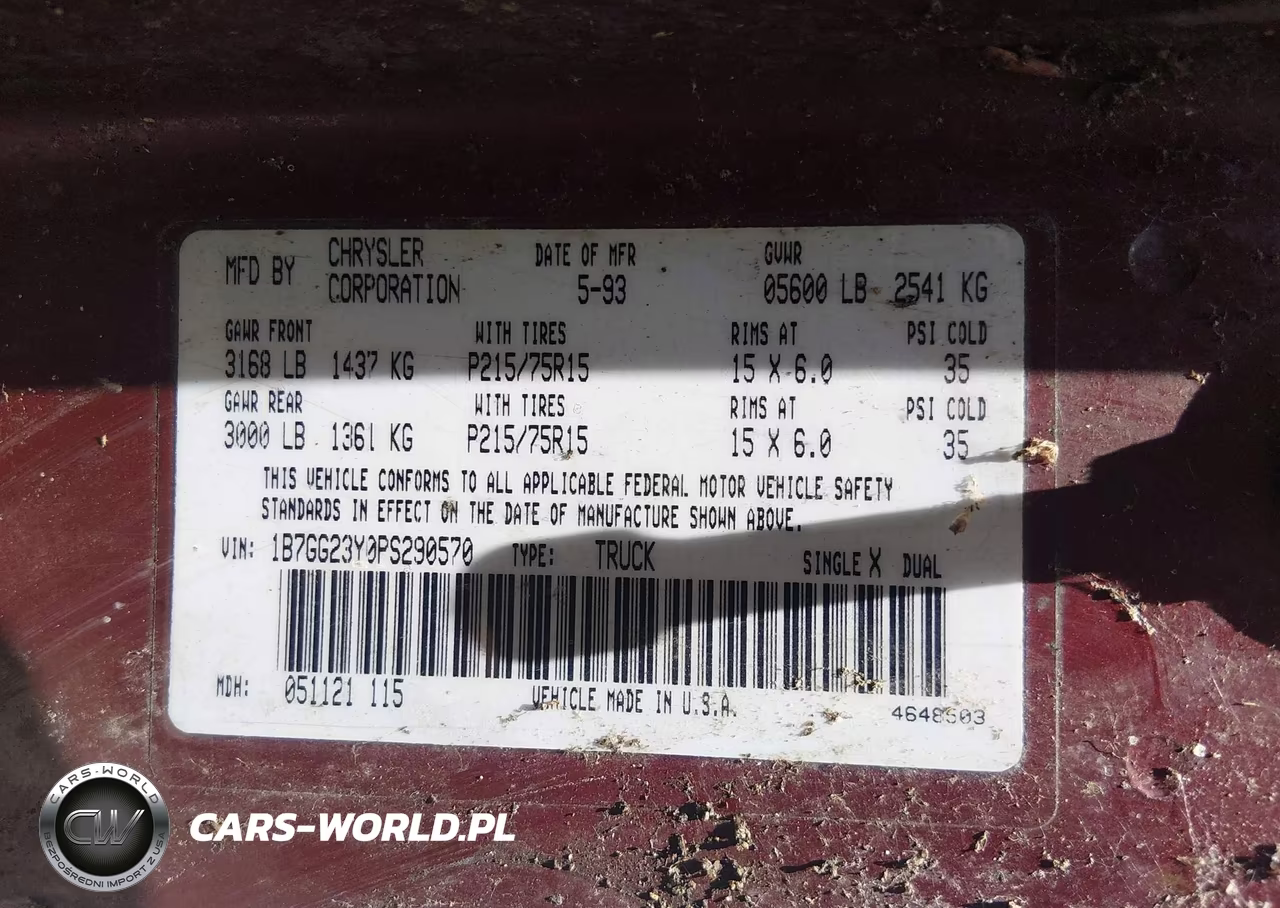 1993 Dodge Dakota VIN:1B7GG23Y0PS290570 - 9