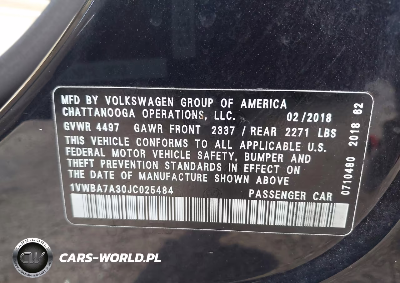 2018 Volkswagen Passat 2.0T Se VIN:1VWBA7A30JC025484 - 9