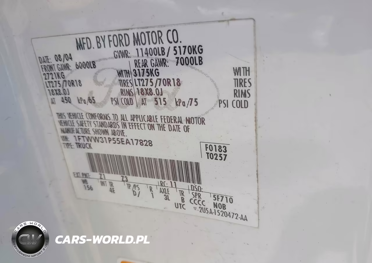 2005 Ford F-350 Lariat-Xl-Xlt VIN:1FTWW31P55EA17828 - 8
