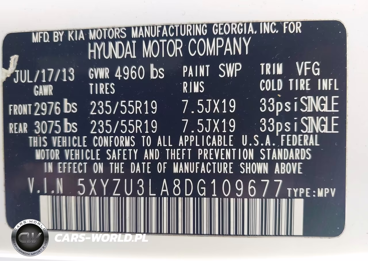 2013 Hyundai Santa Fe Sport 2.0T VIN:5XYZU3LA8DG109677 - 9