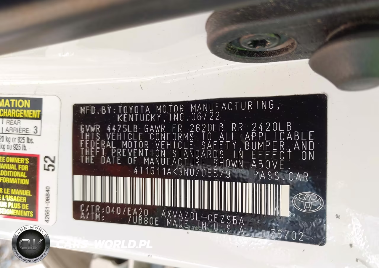 2022 Toyota Camry Se VIN:4T1G11AK3NU705579 - 9