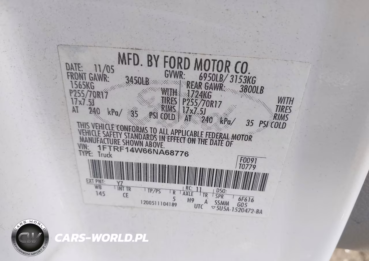 2006 Ford F-150 Stx-Xl-Xlt VIN:1FTRF14W66NA68776 - 9