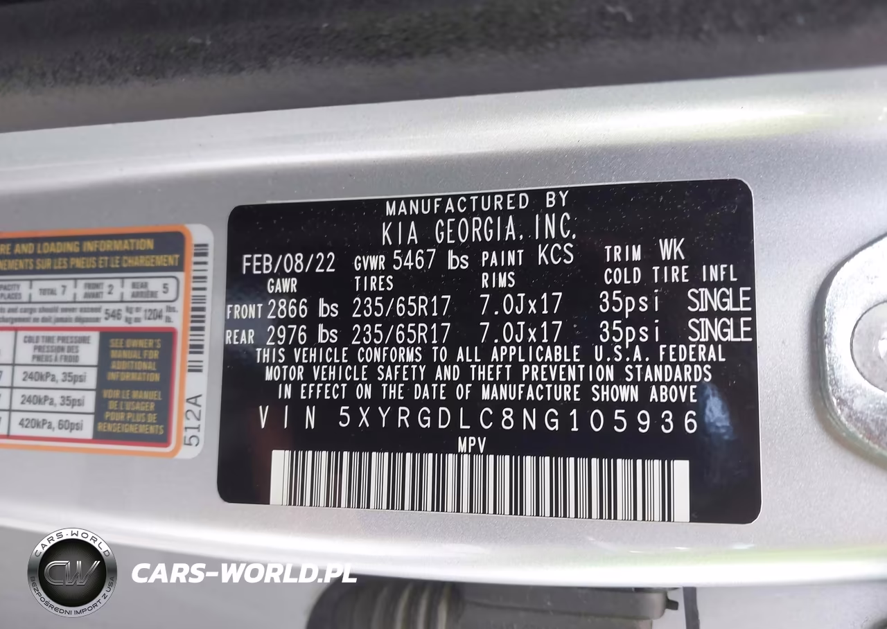 2022 Kia Sorento Lx VIN:5XYRGDLC8NG105936 - 9