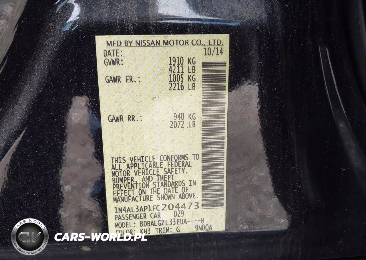 2015 Nissan Altima 2.5 S VIN:1N4AL3AP1FC204473 - 9