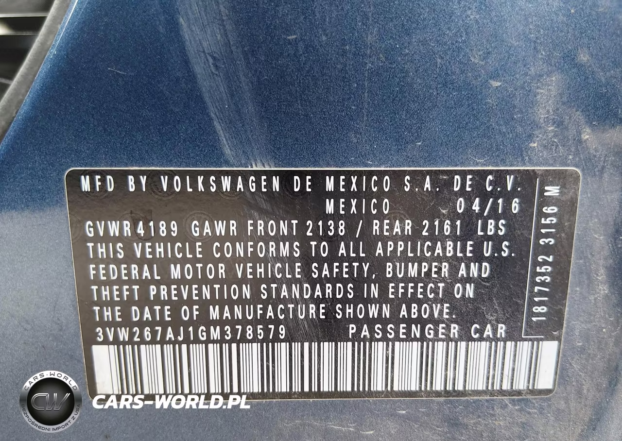 2016 Volkswagen Jetta 1.4T S VIN:3VW267AJ1GM378579 - 9