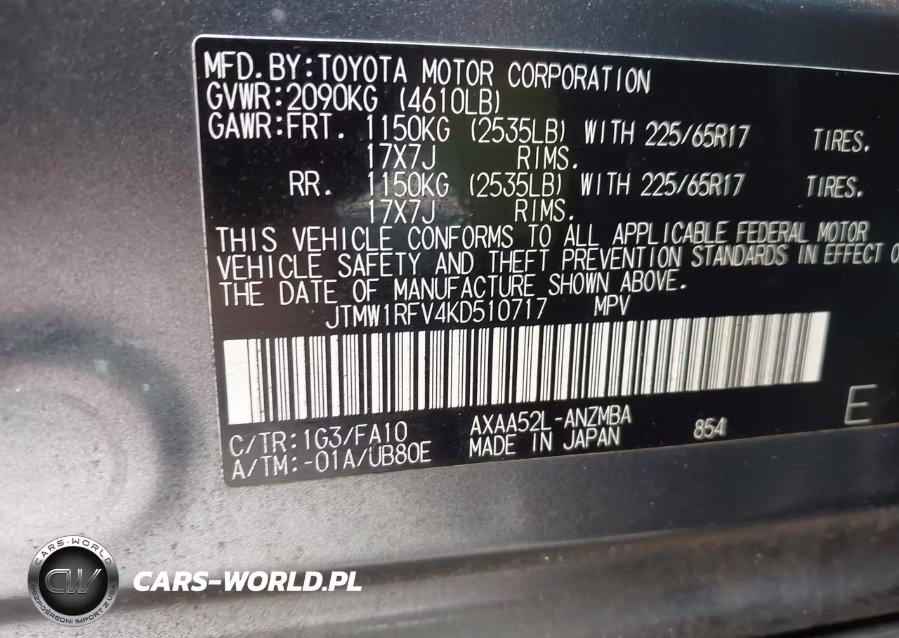 2019 Toyota Rav4 Xle VIN:JTMW1RFV4KD510717 - 9