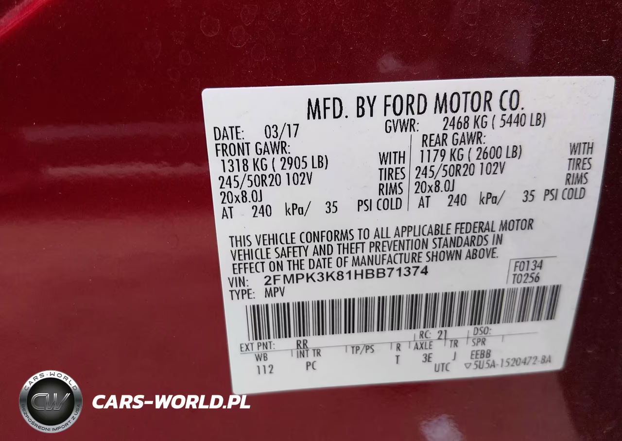 2017 Ford Edge Titanium VIN:2FMPK3K81HBB71374 - 9