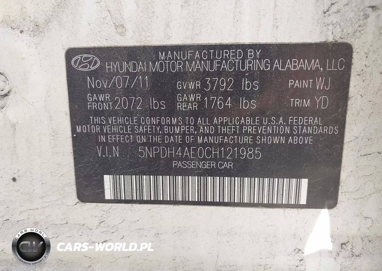 2012 Hyundai Elantra Limited VIN:5NPDH4AE0CH121985 - 9