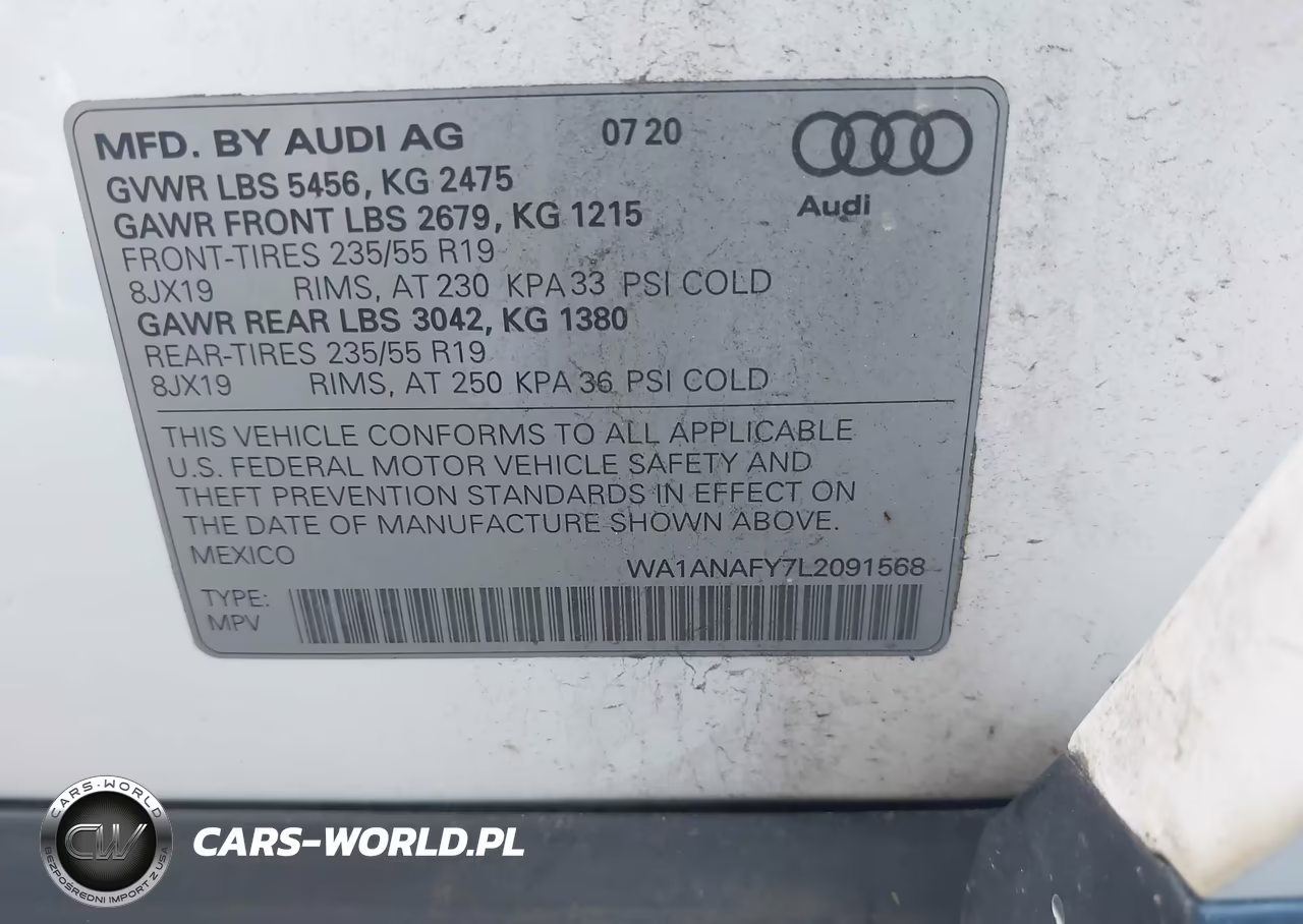 2020 Audi Q5 Premium 45 Tfsi Quattro S Tronic VIN:WA1ANAFY7L2091568 - 9